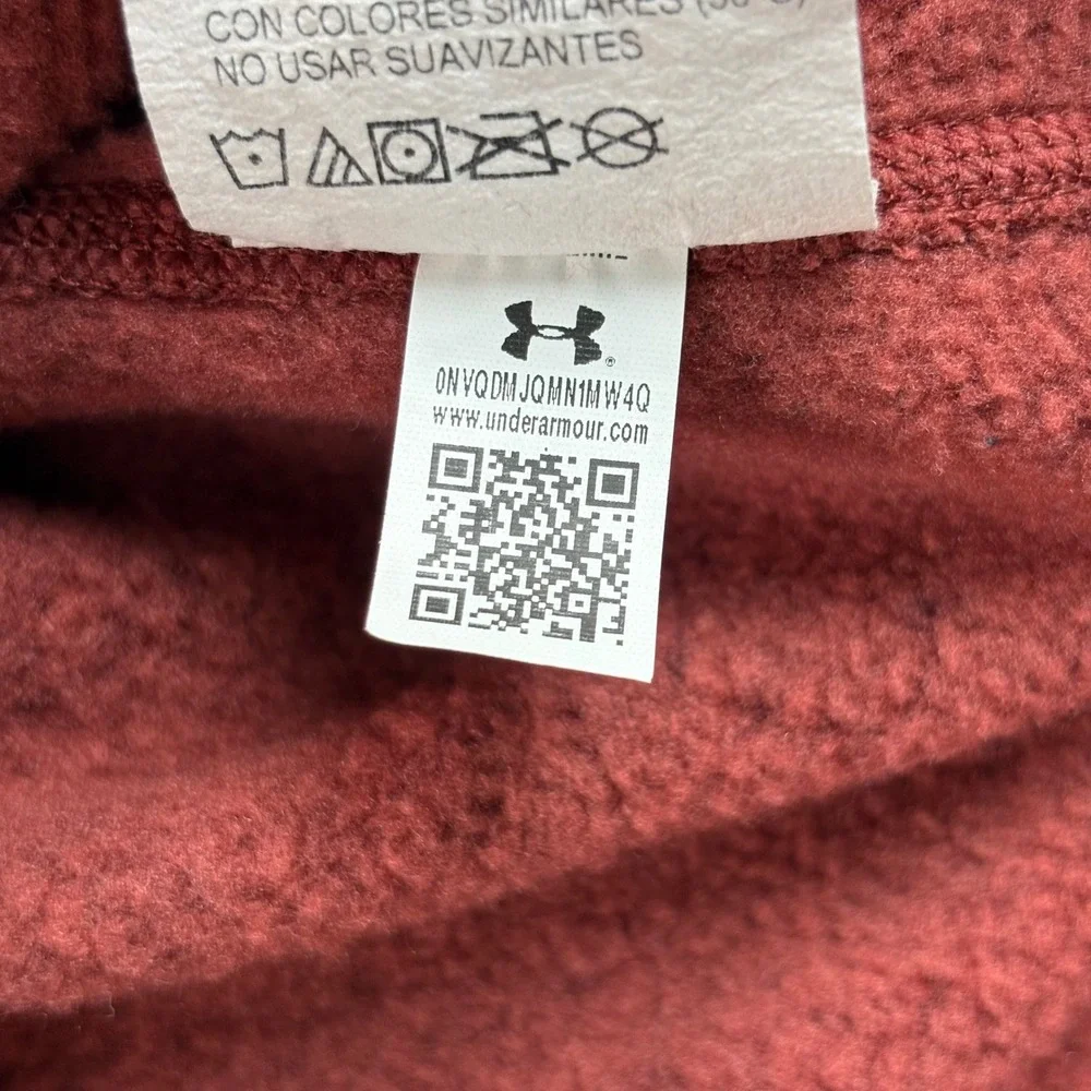 Under Armour 1/4 Zip Pullover Mens XL Red Heather Fleece Sweater 1380271 Active